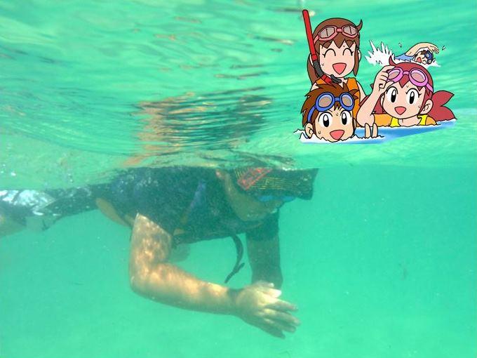 沖縄の海で海水浴!